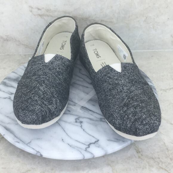TOMS Vegan Gray Canvas Flats Women's Size 11 - Picture 2 of 16